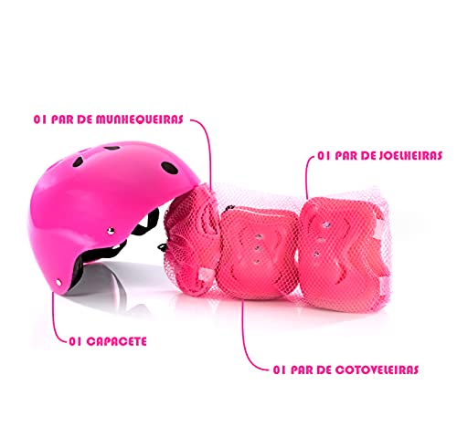 KIT CAPACETE ESPORTIVO COM ACESSÓRIOS DE PROTEÇÃO