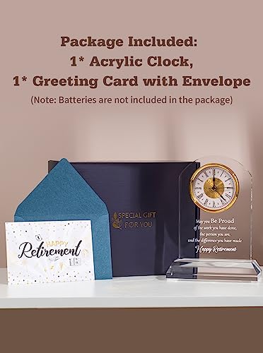 DEEWISH Retirement Clock - Quartz Desk Plaque Gifts for Women Men, Boss, Teacher, Congratulations & Going Away - Image 4