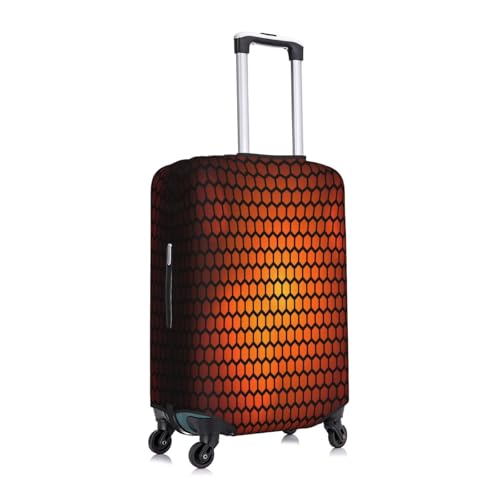 Hexagonal Orange Luggage Cover for Suitcase, Suitcase Cover Protector Fit 22-24 Inch Luggage Travel Accessories, M3