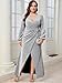 CYCLAMEN Plus Size Formal Maxi Dress Sparkly Ruched Puff Sleeve V Neck Slit Cocktail Wedding Guest Prom Evening Gown, Silver, 1X