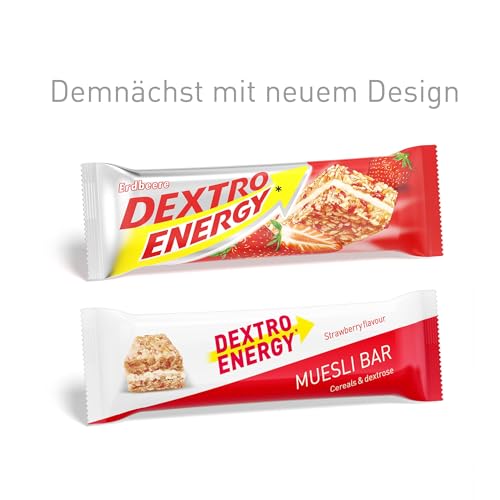 DEXTRO ENERGY MÜSLIRIEGEL ERDBEERE - 25x35g (25er Pack) - Leckerer Getreideriegel als Alternative zum Schokoriegel, zur schnellen und langanhaltenden Kohlenhydratversorgung