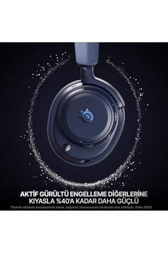 Image of SteelSeries Arctis Nova Pro Omni - Hi-Res Wireless Gaming Headset, 96kHz /24bit, ANC, ClearCast Pro Mic, AI Noise Rejection, Mobile App, Mix 2.4GHz + BT, OmniPlay PC+PlayStation+Xbox - Midnight Blue