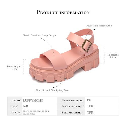 Image of Luffymomo Women's Platform Wedge Sandals | Chunky Heels Ankle Strap Shoes Open Toe Summer Adjustable Sandals, Lug Sole
