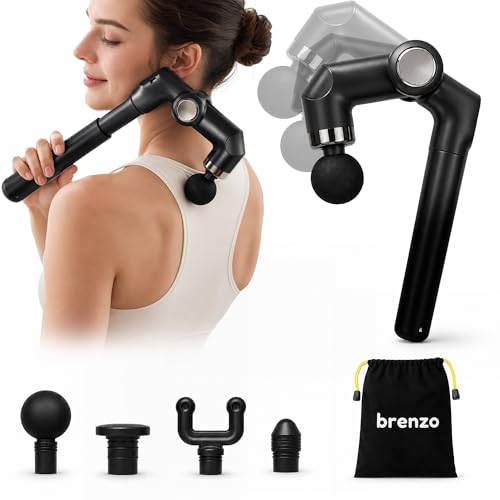 brenzo Massage Gun with Extended Handle Cordless Full Body Massager