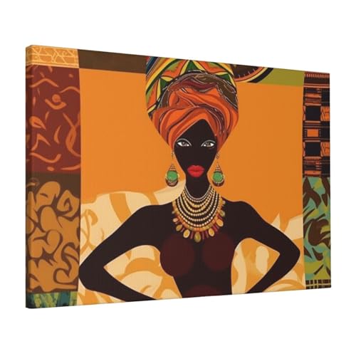 Toile femme africaine 40,6x61 cm pour salon moderne et chaleureux