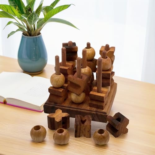 Tic-Tac-Toe 3D Strategy Wooden Game miniatura 5