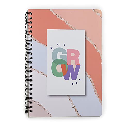 Image of PAPBOO A5 Handy, GROW,Easy to Carry Spiral Wiro Notebook : 100 GSM Natural Shade Paper, Dot Grid, 120 Pages, Journal, Diary, Gift
