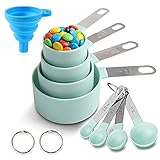 8 Pieces Measuring Cups and Spoons Set,Nesting Accurate Measure Cup and Teaspoons For Measuring Dry and Liquid Ingredients, Kitchen Measuring Sets with Stainless Steel Handle For Cooking and Baking