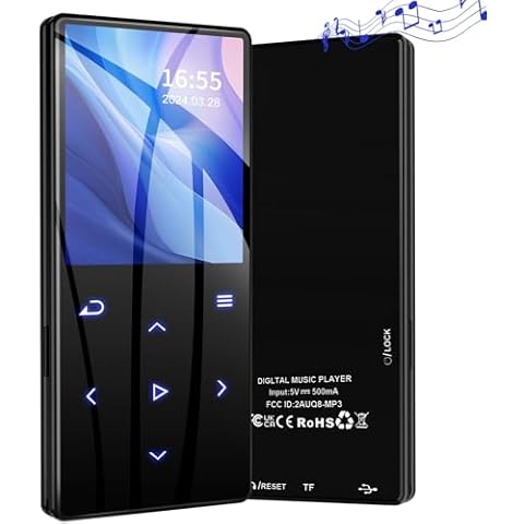 Qoosea 128GB MP3 Player Bluetooth Music Player HiFi Lossless with OTG Function HD Speaker FM Radio Voice Recorder EBook Function Digital MP3 TF Card Cover