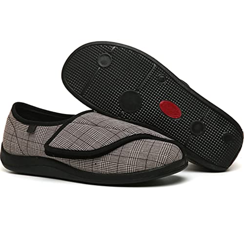 BQXY Chaussures Marche Diabète Femme Homme Grande Largeur, Antidérapant Fermeture Réglable Diabétiques Edema Treillis Swollen Chaussons Dames Maison Unisexe Pantoufles Intérieur ExtérieurEU 35 Cover