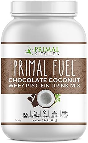 Primal Kitchen Primal Fuel Chocolate Coconut Whey Protein Powder, Gluten and Soy Free, 1.94 Pounds