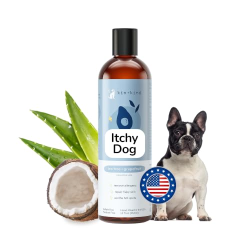 kin+kind Itchy Dog Natural Dog Shampoo - Gentle Clean for Itchy Skin - Avocado Oil - Tea Tree & Grapefruit Fragrance - 12 fl oz