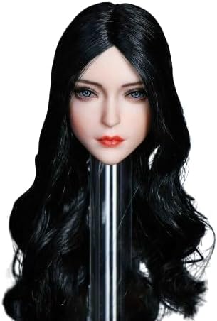 1:6 Scale Girl Makeup Head Sculpt Blue Eyes Fit 12'' Suntan Female PHicen Action Figure Body (A)