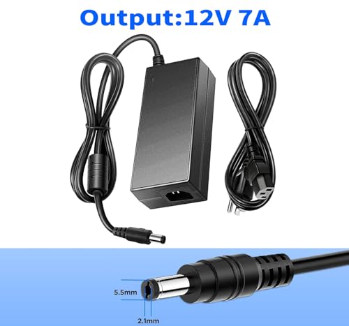 image for YAREMYEYE 12V 7A Security Camera Power Adapter with 8-Way Splitter, 10