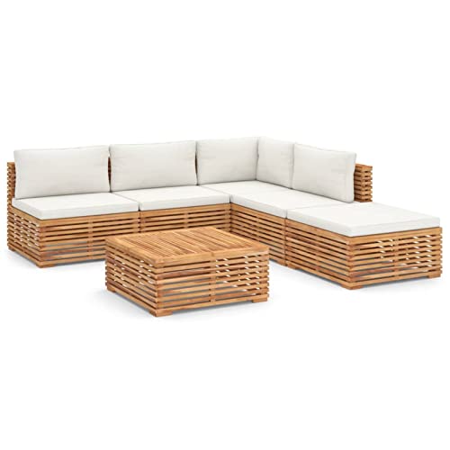 MOONAIRY 6-TLG. Garten-Lounge-Set mit Kissen; Gartenlounge, Balkon Möbel, Terrassenmöbel, Lounge Gartenmöbel Set… – Bild 3