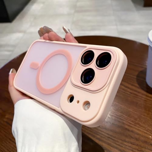 Coque iPhone 13 mate anti-empreintes et anti-jaunissement aimantée rose