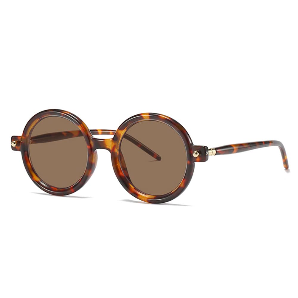 HYLLE Retro Flip-Up Round Goggles Seampunk Sunglasses for Men Women 90s Style
