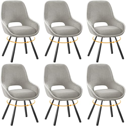 Anvofong Sillas De Comedor Pack De 6,Sillas Cocina,Silla Giratoria 180 ,Asiento Con Función De Retorno Automático,Adecuado Para Comedor, Sala De Estar, Dormitorio,Gris Claro Anvofong Sillas De Comedor Pack De 6,Sillas Cocina,Silla Giratoria 180 ,Asiento Con Función De Retorno Automático,Adecuado Para Comedor, Sala De Estar, Dormitorio,Gris Claro