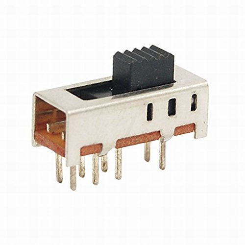 POWTAXBJGD 10pcs 3mm High Knob 8 Pin 3 Position 2P3T DP3T Vertical Slide Switch 0.5A 50V DC