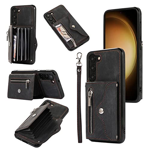 Étui en cuir haut de gamme avec porte-monnaie pour Samsung S22 Plus