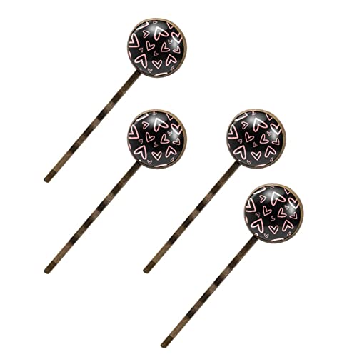 Pinces à cheveux cœurs roses barrettes métal artisanales tendance