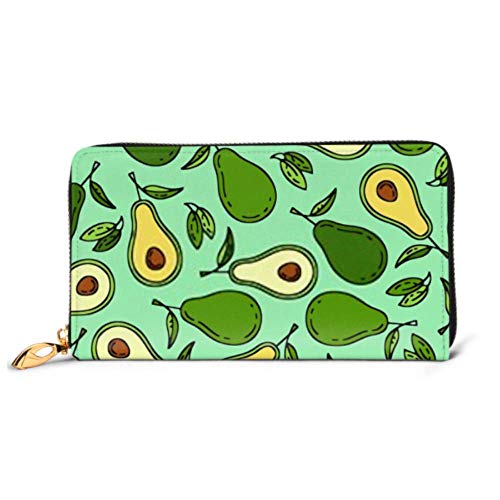 Preisvergleich Produktbild JHGFG Mode Handtasche Reißverschluss Brieftasche Avocado Nahtloses Muster Tropic Exotic Fruit Telefon Clutch Geldbörse Abendkupplung Blocking Leder Brieftasche Multi Card Org