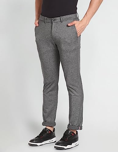 Image of Arrow Men's Autoflex Knitted Skinny Fit Trousers