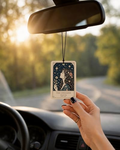 Image of 10PCS Oracle Inspired Car Air Fresheners - Inspirational Scented Hanging Cards with Floral Fragrances, Aesthetic Car Mirror Accessories, Self Care Gifts for Women