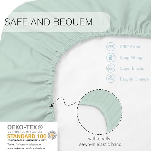 Image of Little Grape Land Bassinet Sheets 3 Pack, 33 inch x 18 inch Fitted Bassinet Sheets Up to 4 inch Deep Pocket, Ultra Soft Baby Bassinet Fitted Sheets for Bassinet Mattress, Ocean Friends