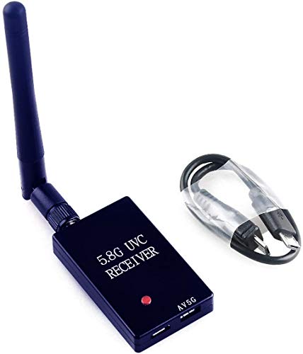 HankerMall FPV Récepteur 5.8G 150CH OTG FPV Receiver 5dBi RP-SMA Mâle Noir Métal pour Smart Phone PC Monitor de