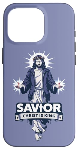 SAVIOR Christ Is King Jesus Christian Faith �j�� ���� �e�B�[�� �X�}�z�P�[�X iPhone 16 Pro �p