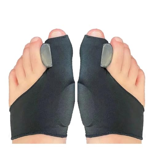2 separadores de dedos de los pies, correctores de juanetes, corrector ortopédico para pies, ajuste de pulgar y hueso, calcetines de pedicura (negro)