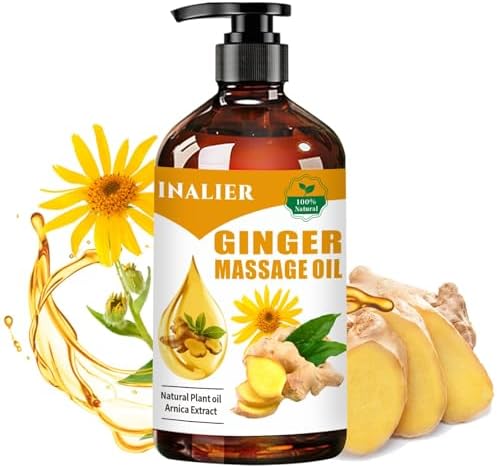 Ginger Massage Oil,Ginger Oil for Lymphatic Drainage,Massage Oil for Massage Therapy,﻿SPA Massage Oils,Relaxing Sore Muscle Massage Oil,Ginger Essential Oil for Body Massage