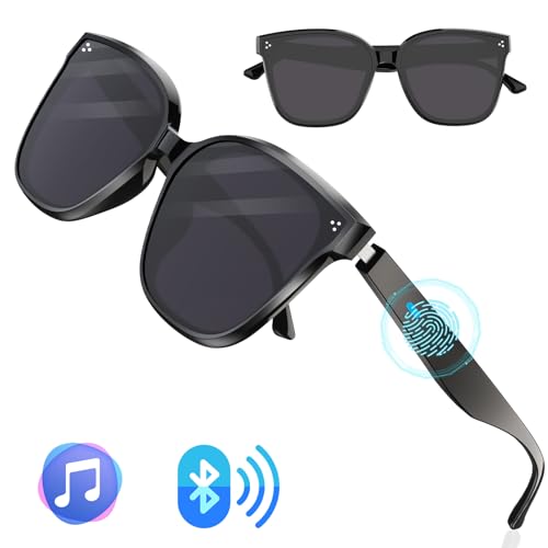 SciFiVisi Lunettes intelligentes pour homme et femme Bluetooth 5.4 Audio Lunettes de soleil avec microphone et haut-parleur, appels mains libres, musique, lunettes audio sans fil pour jogging – vue 9