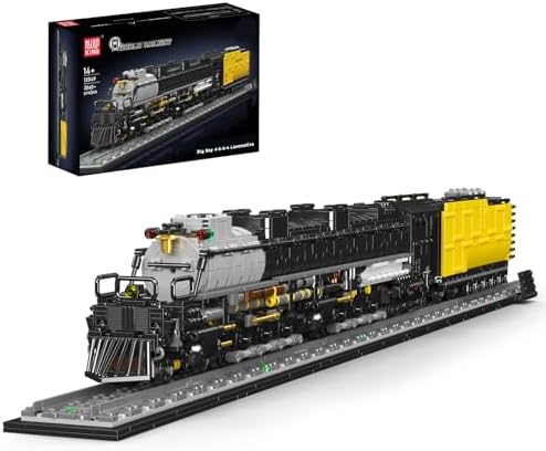 Mould King 12049 Technik Big Boy Großes Rad-Dampflokomotiv-Modell, MOC Zug-Baustein-Bastel-Erwachsenspielzeug Technologie Klemmbausteine Bausatz （3040+ Teile）Mit Ladefläche und Sch
