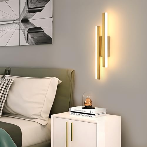 Toolight Gold LED Long Wall Light, 16W 1800LM Sconce Lights Led Long, 40CM Modern Wall Lamp Warm White 3000K, for Living Room Bedroom Dining Room Staircase Hallway - Image 3