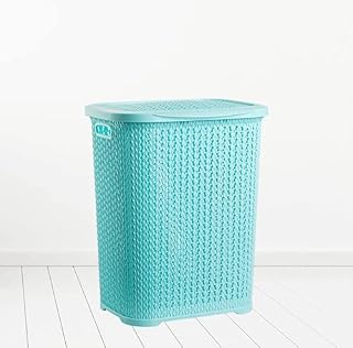 Plastic Laundry Basket Clothes Washing Bin Storage Hamper Small Large Organiser (Blue)