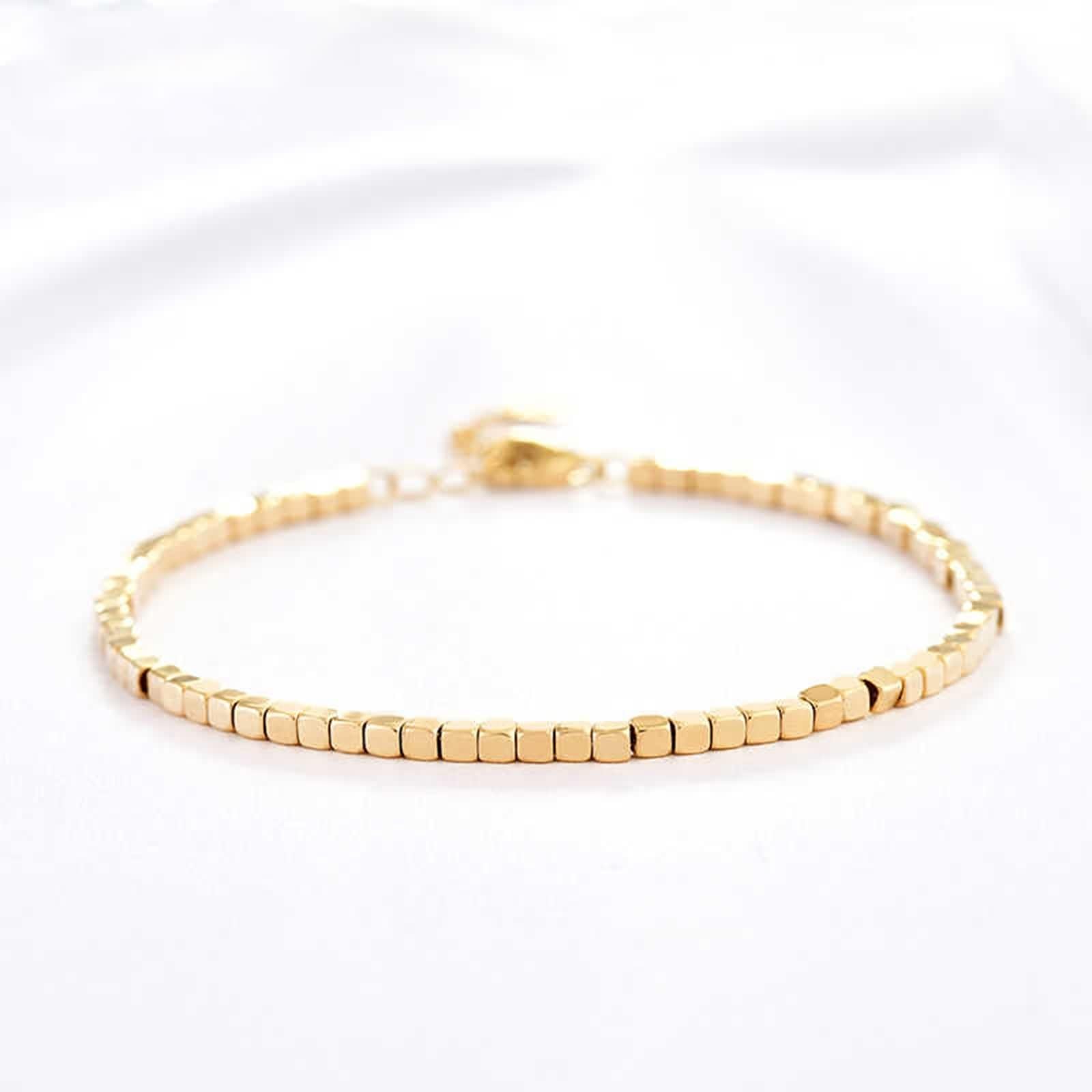 Pulsera de moda para mujer, pulsera de joyería geométrica, joyería de oro amarillo, moda para mamá, esposa, novia