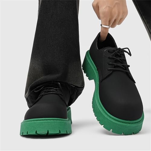 Men's Leather Platform Lace Up Dress Oxford Shoes Classic Round Toe Non Slip Formal Derby Shoes for Wedding Party Business Office Work2