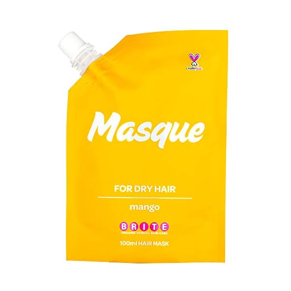 Brite-Mango-Hair-Masque-Nourishing-Vitamin-E-Hydrating-Fatty-Acids-to-Condition-Protect-Repair-Strengthen-Hair-Vegan-Cruelty-Free-100ml Brite Mango Hair Masque - Nourishing Vitamin E & Hydrating Fatty Acids to Condition, Protect, Repair & Strengthen Hair - Vegan & Cruelty-Free (100ml)