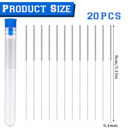 20 Stück 3D Drucker Düsenreinigungsset, 3D-Drucker Düsenreinigungsnadeln, Universelle 0,4 mm Edelstahl Nadeln Reiniger, 3D Drucker Nadeln Zubehör – Bild 3