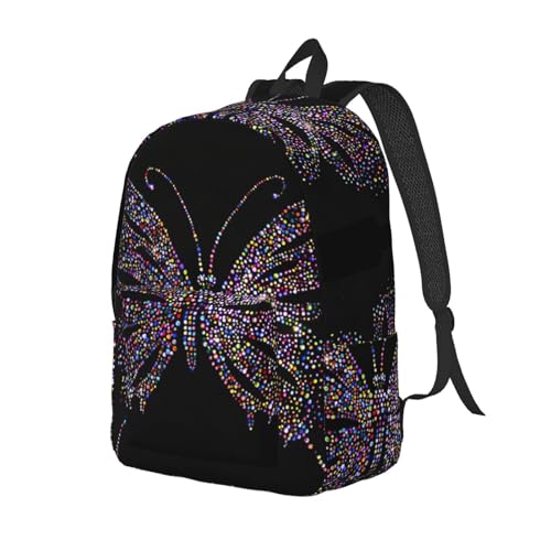 Sac à dos de voyage papillon et strass grand format design mixte - 2