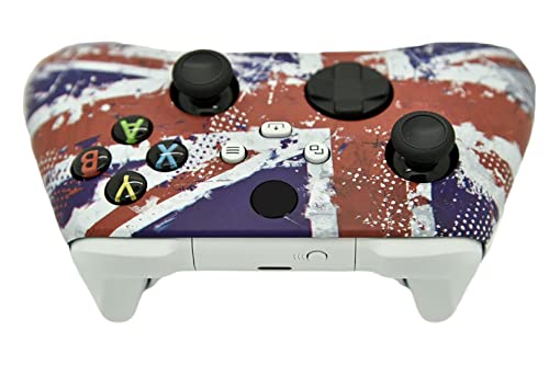 Image of Hand Airbrushed Fade Custom Controller Compatible with Xbox Series X /S & Xbox One (Series X /S U.K Flag /White)