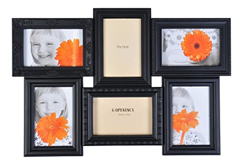 BURI Bilderrahmen Collage antik 53 x 36cm Vintage Bildergalerie schwarz...