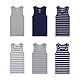 Buyless Fashion Jungen Unterhemden Tank-Top Weiß Weiche Baumwolle (6er-Pack) 3-4