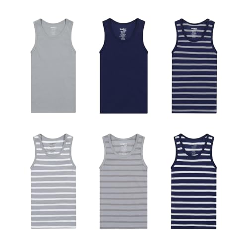 Buyless Fashion Boys Scoop Neck Tagless Undershirts Soft Cotton Tank Top (6 Pack)3