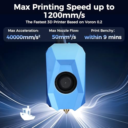 Image of Sovol Zero 3D Printer, 1200mm /s High Speed CoreXY 3D Printers with Eddy Scanning & Pressure Sensing, 350℃ Nozzle & 120℃ Heated Bed Heating, XYZ Full Linear Rails Open Source Build Volume 6X6X6in