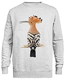 Conçu en Europe Générique Huppe Fasciée Oiseau Exotique Tropical Veste Sweat Gris Unisexe Eco-Friendly Crewneck