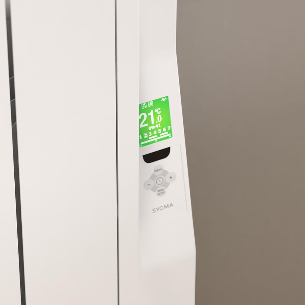 Rointe Sygma Radiador Eléctrico Digital Programable 1200W Bajo Consumo 8 elementos color Blanco