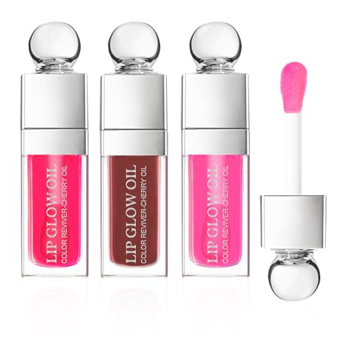 ALIIP 3PCS Gloss à Lèvres Teinté, Huile à lèvres nourrissante et teintée, Gloss à Lèvres Pailleté, Gloss Transparent Hydratant pour une finition très brillante, C-3PCS